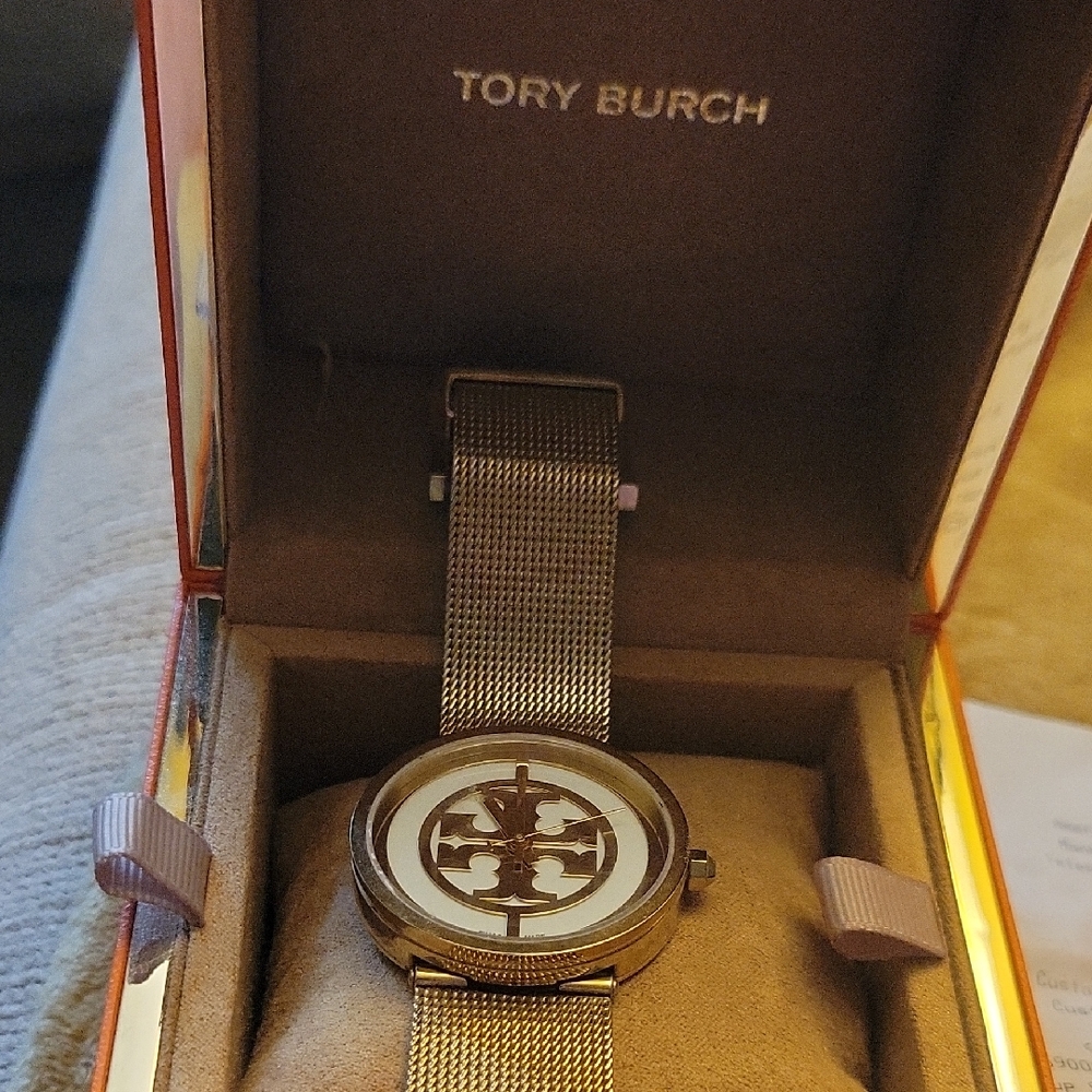 Tory Burch Gold-Tone Mesh Watch